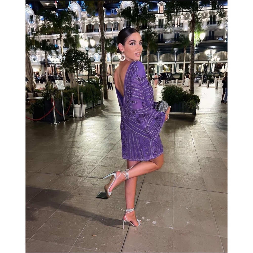 ✨💜✨ {Zara} Beaded Tunic Dress - Limited Edition Size S-M ✨💜✨ - Picture 9 of 15